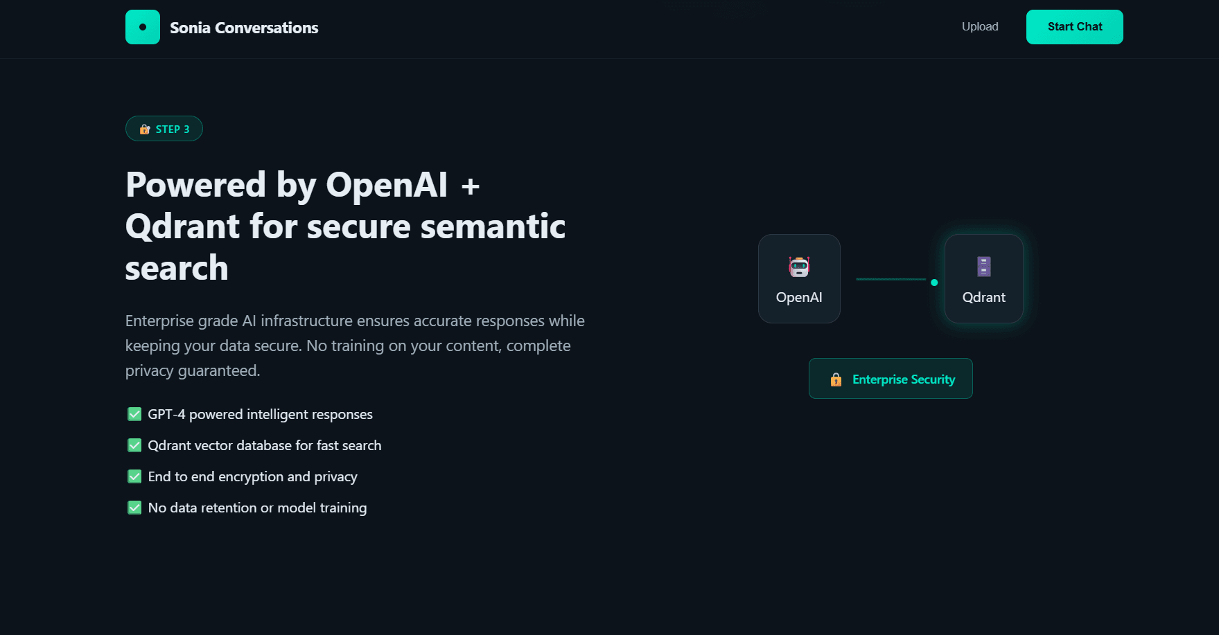 Sonia Conversations semantic search section